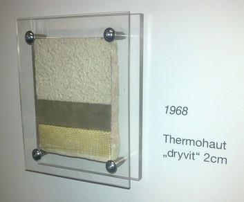 Vzorek prvnho zateplovacho systmu Thermohaut 2 cm polystyrenu, zateplovac systm Dryvit