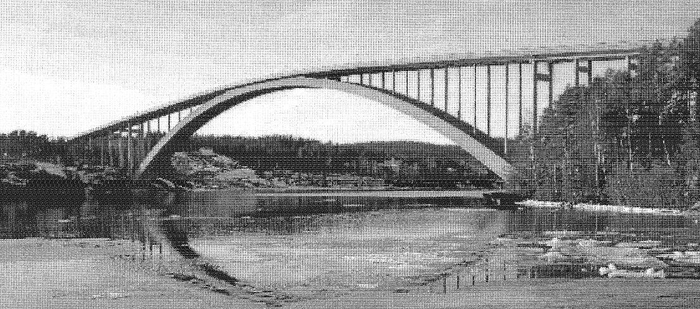 Obrzek 8. elezobetonov most Sand bridge s rozptm 264 m  ve vdsku, 1943