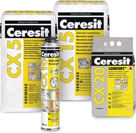 adu stavebn chemie Ceresit CX charakterizuje vysok pevnost po vytvrzen a maximln komfort pi prci.