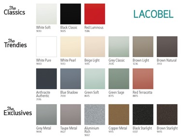 Lacobel 20-20 – colour range