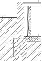 Obr. 1: Schmata vzduchovch dutin, vytvoench pomoc pedsazench zdnch stn situovanch na vnitn stran vlhk zdi nad rovn podlahy: a – nevtran (uzaven)