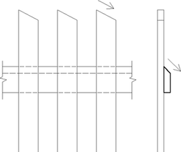 Obr. 3: Seřezání vodorovných ploch u dřevěných prvků oplocení