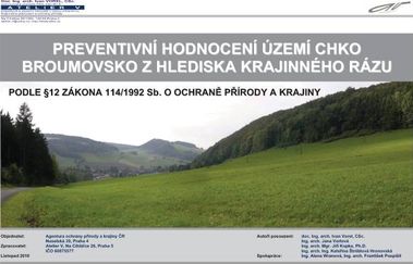 Obr. 7: Zpracovaná Preventivní hodnocení krajinného rázu CHKO Broumovsko (2010). (Atelier V)