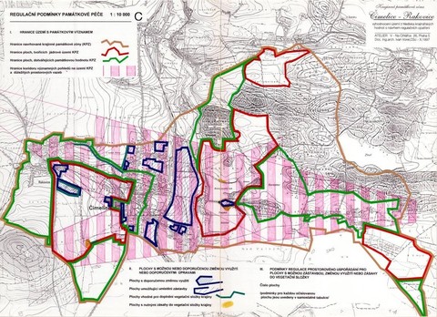 Obr. 5: Regulační podmínky památkové péče krajinné památkové zóny Čimelicko – Rakovicko