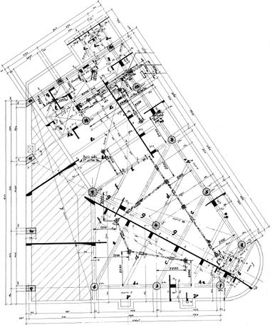 Obrázek 2.: Stropní konstrukce nad suterénem, půdorysný tvar budovy