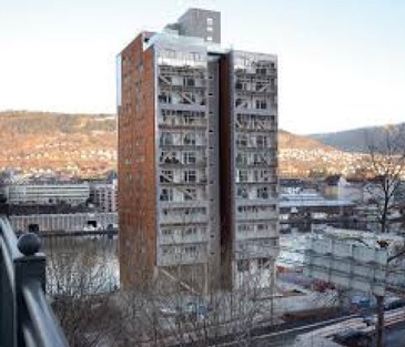 Obr. 2 Obytná budova Treet v Bergenu