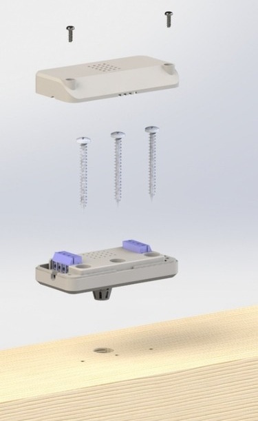 Obr. 6a – Nový kombinovaný senzor pro měření teploty, vzdušné vlhkosti a hmotnostní vlhkosti materiálu s drátovou komunikací RS485