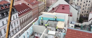 Nstavba Praha afakova - druh den vstavby