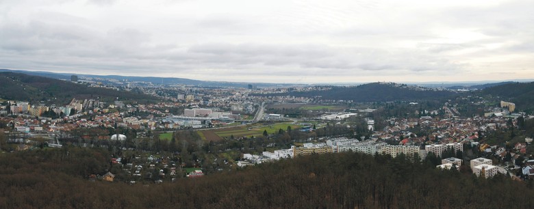 Pohled směrem k centru Brna