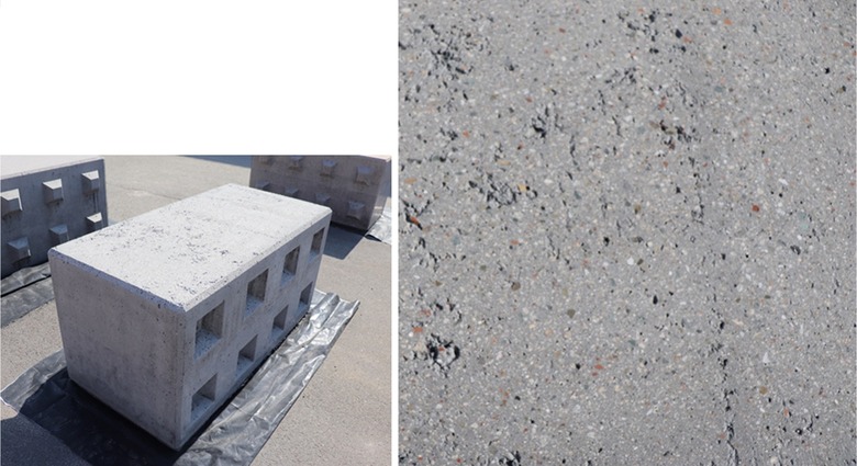 Obr. 15. Pklad pouit materilu ve vrobcch – zkuebn blok, betonov recyklt, brouen povrch (foto – autor)