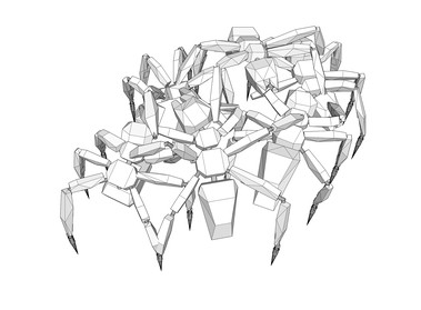 Souboj Mravenců – skica a 3D konstrukční řešení – Herní krajina Pecka