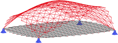 Obr. 2: Tvorba výpočtového modelu –b) Deformovaný tvar siete