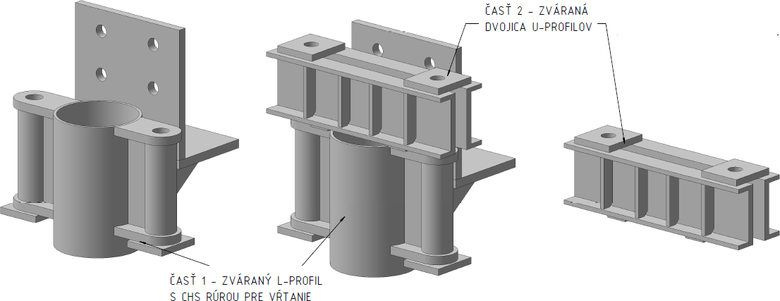 Obrázok 2 Detail kotevného bloku a jeho časti