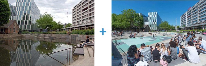 Obr. 9. Vodní náměstí Benthemplein v Rotterdamu (De Urbanisten)