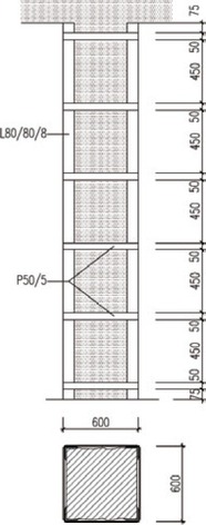 Obr. 12: Opltn cihelnho pile ocelovmi profily