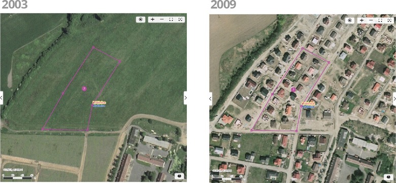 Obrzek 1: Mezi lety 1997–2011 bylo v zzem Prahy postaveno piblin 36 180 individulnch rodinnch dom. Pklad rozvoje Kvtnice, zdroj: gisonline, chytremapy.cz