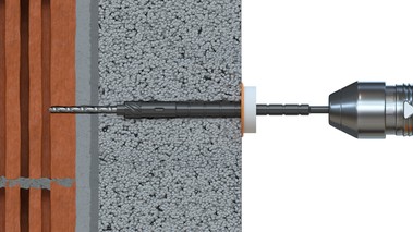 Vyvrtn otvoru pro hmodinku vrtacm adaptrem BA300