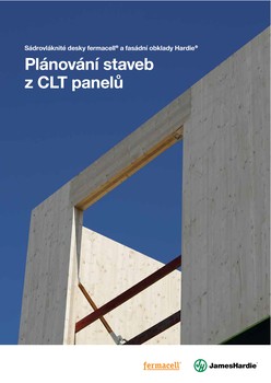 Titulní strana publikace Sádrovláknité desky fermacell® a fasádní obklady Hardie® – Plánování staveb z CLT panelů