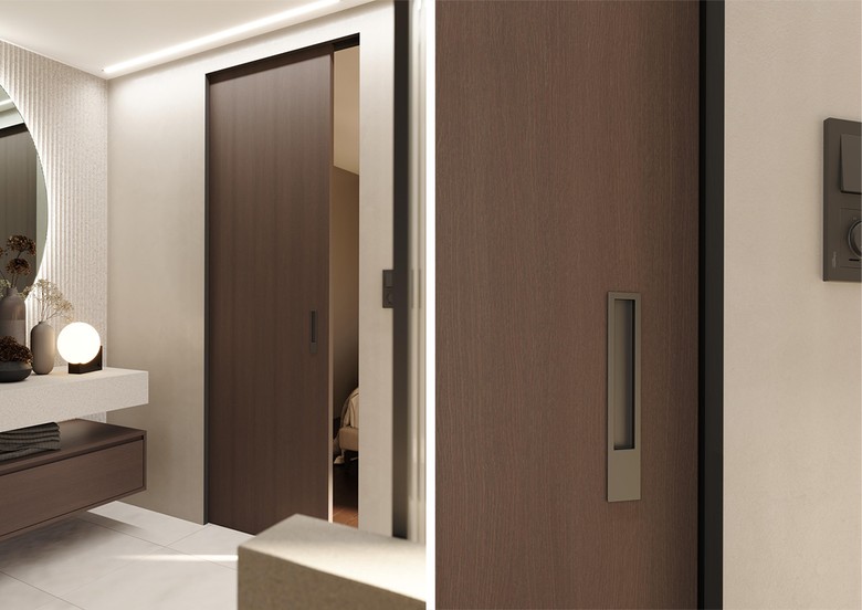 Posuvné dveře CLEVER, dýha BASALT. Foto: JAP FUTURE