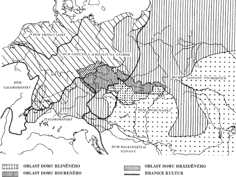 Obr. 3 Oblasti lidového domu, MENCL, Václav. Lidová architektura v Československu.