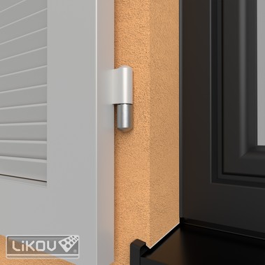 P��klad mont�e z�v�su pro okenice do prvku LIFIX L z �eln� strany (p�i pou�it� z�vrtn� matice je spoj rozeb�rateln�)