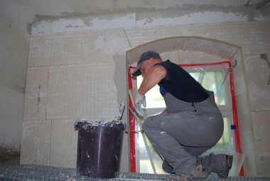 Obr. 4: Montáž desek z polymerní pěny