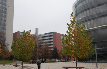 Nov budovy fakulty Architektury VUT v sousedstv Stavebn fakulty a nov Technick knihovny